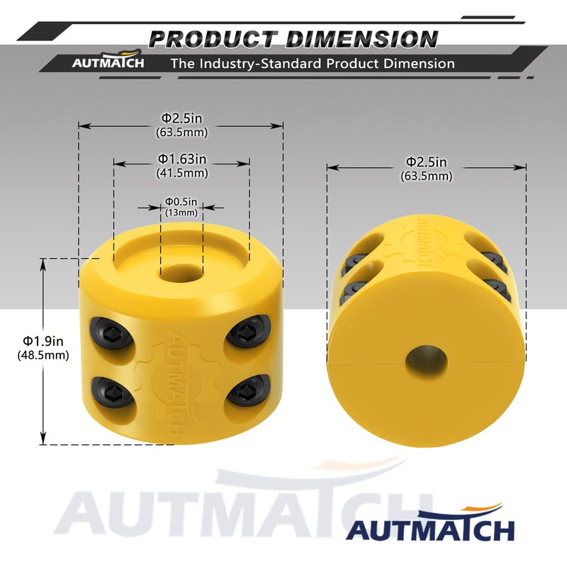 AUTMATCH Winch Cable Hook Stopper (2 Pack)  Silicone Rubber Winch Stopper for Wire & Synthetic Rope  Winch Line ATV UTV  Shock Absorbent  Prevent Pulling Bounce and Abrasion  Yellow - Image 4